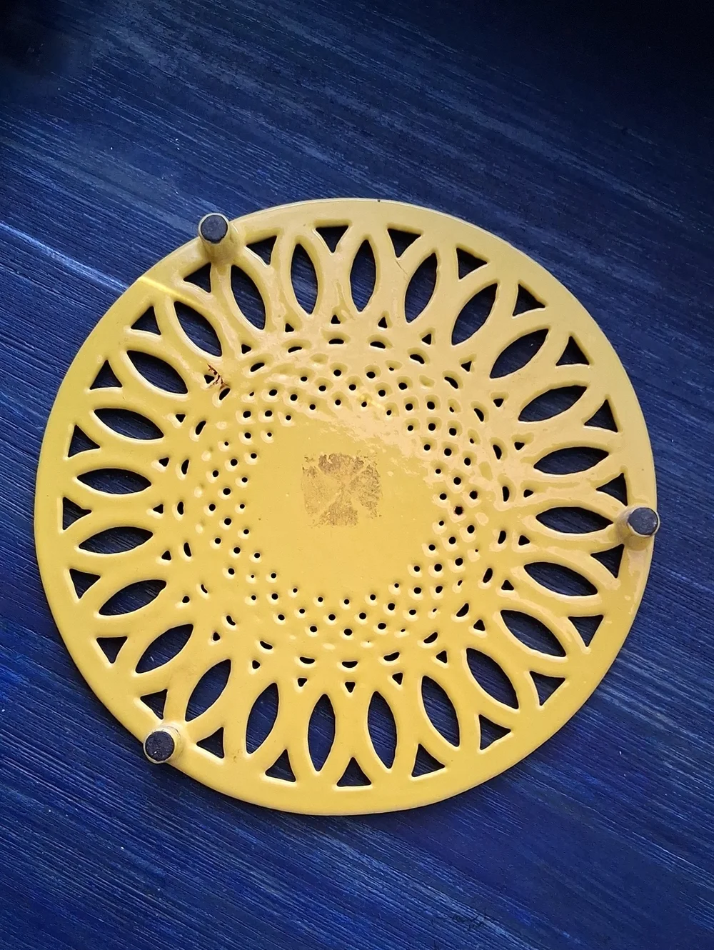 Yellow Cast Iron Trivet / Plate